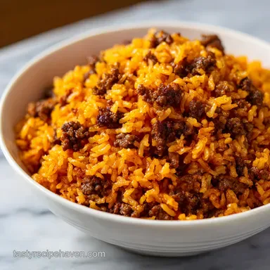 Mexican Beef Rice Skillet in 35 Minutes: One-Pot and Fluffy Recipe Card
