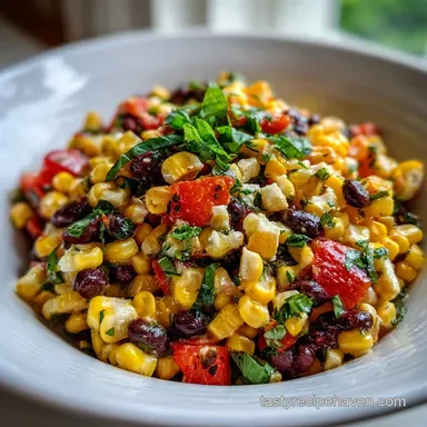 Mexican Corn and Black Bean Salad | Quick & Easy Recipe Recipe Card