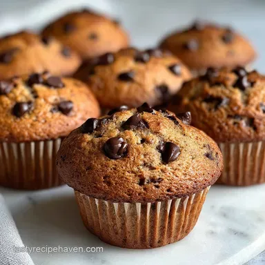 Banana Chocolate Chip Muffins Ready in 30 Min Recipe Card