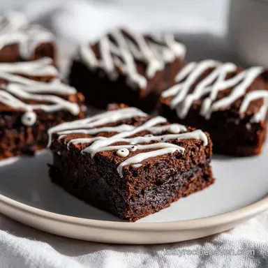 Mummy Brownie with White Chocolate Drizzle for 16 Servings Recipe Card
