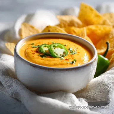 Nacho Cheese Sauce with Jalape&ntilde;os in 10 Minutes Recipe Card