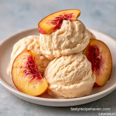 Easy Peach Condensed Milk Ice Cream Recipe Card