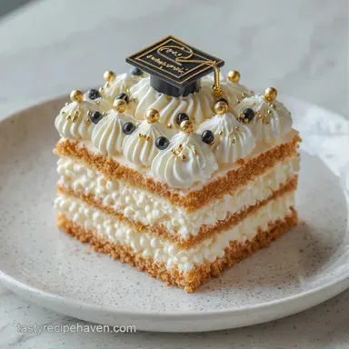 Party Size Graduation Cake in 55 Minutes Recipe Card