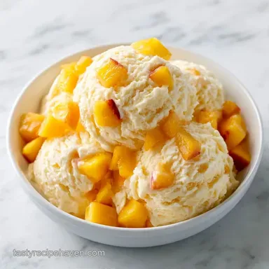 Peaches Cream Ice Cream: Condensed Milk Recipe Card