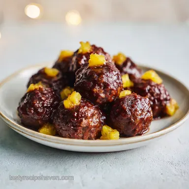 Pineapple BBQ Meatballs: Slow-Cooked Recipe Card