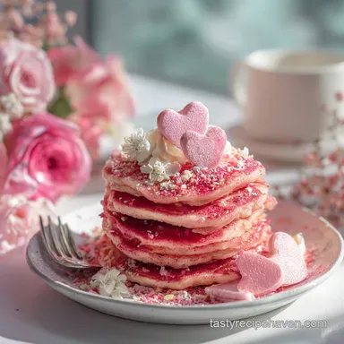 Perfect Galentines Brunch Recipe with Pink Pancakes for Your Besties Party-Ready Recipe Card
