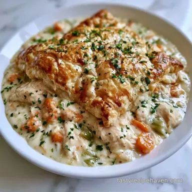 Puff Pastry Chicken Pot Pie in 55 Minutes Recipe Card