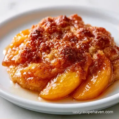Quick Peach Cobbler Dessert in 45 Min Recipe Card
