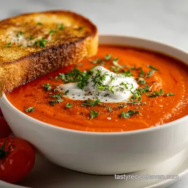 Tomato Bisque: Velvety Smooth in 1 Hour 5 Mins Recipe Card