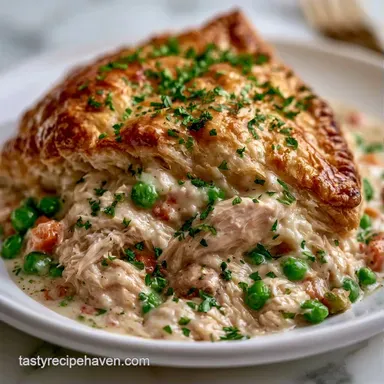 Rotisserie Chicken Pot Pie with Puff Pastry Recipe Card