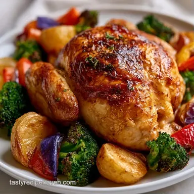 Sheet Pan Chicken Veggies for 4 Servings Recipe Card