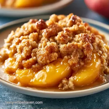 Simple Oatmeal Peach Crisp for 8 Servings Recipe Card