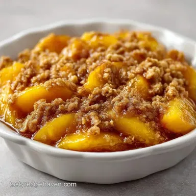 Simple Peach Baking Dish Dessert for 4 Recipe Card