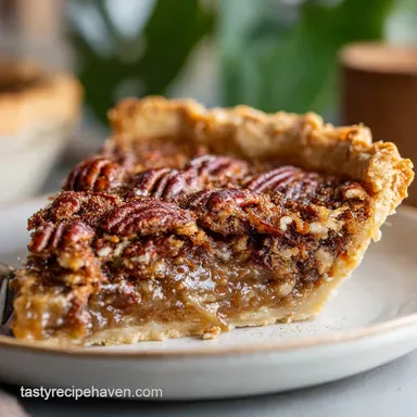 Easy Pecan Pie Recipe for 10 Servings Recipe Card