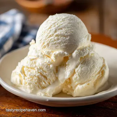 Vanilla Ice Cream Recipe for 8 Servings Recipe Card