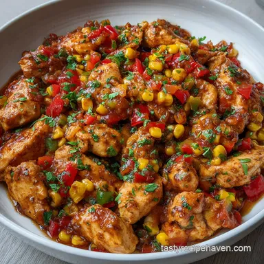 Fiesta Chicken: Speedy Skillet Weeknight Wonder Recipe Card