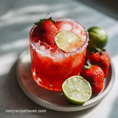 Refreshing Strawberry Lime Mocktail Margarita in 10 Minutes Recipe Card
