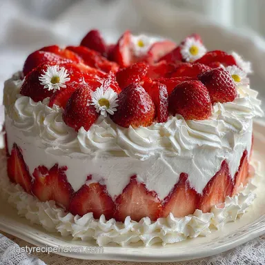 Strawberry Whipped Cream Cake Recipe | Baked Fresh Daily