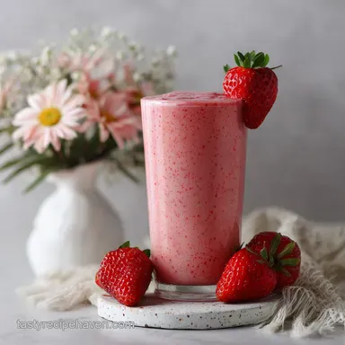 Strawberry Smoothie Recipe With Yogurt in 5 Minutes Recipe Card