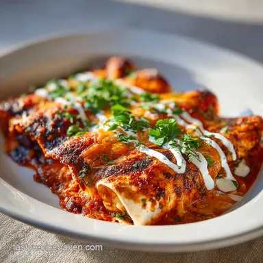Sweet Potato Bean Enchiladas for 10 Servings Recipe Card
