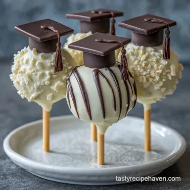 Vanilla Graduation Cake Pops for 24 Recipe Card