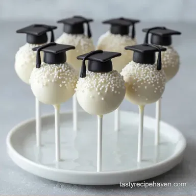 Vanilla Graduation Cake Pops for 24