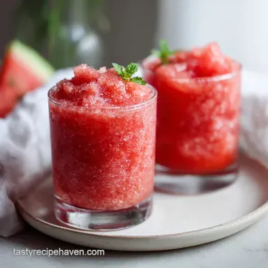 Watermelon Slushies for 4 Servings Recipe Card