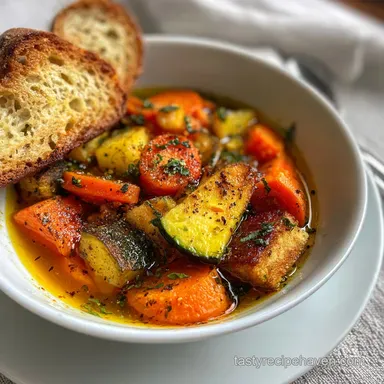 Winter Soup with Roasted Vegetables: Ready in 1 Hour 5 Mins Recipe Card