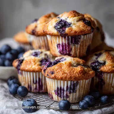 Greek Yogurt Blueberry Muffins in 35 Minutes Recipe Card