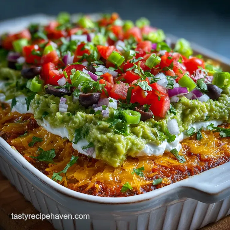 Individual layered dip cups bursting with color, creamy layers, and fresh toppings. Garnished with cilantro and served wit...