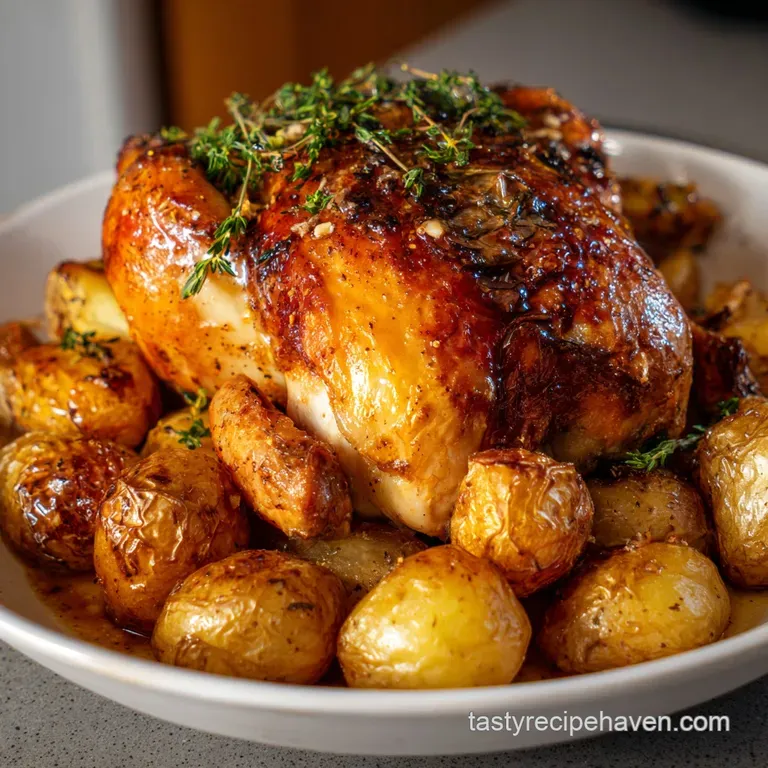 Chicken Vesuvio: Crispy Potatoes Garlic Pan Sauce