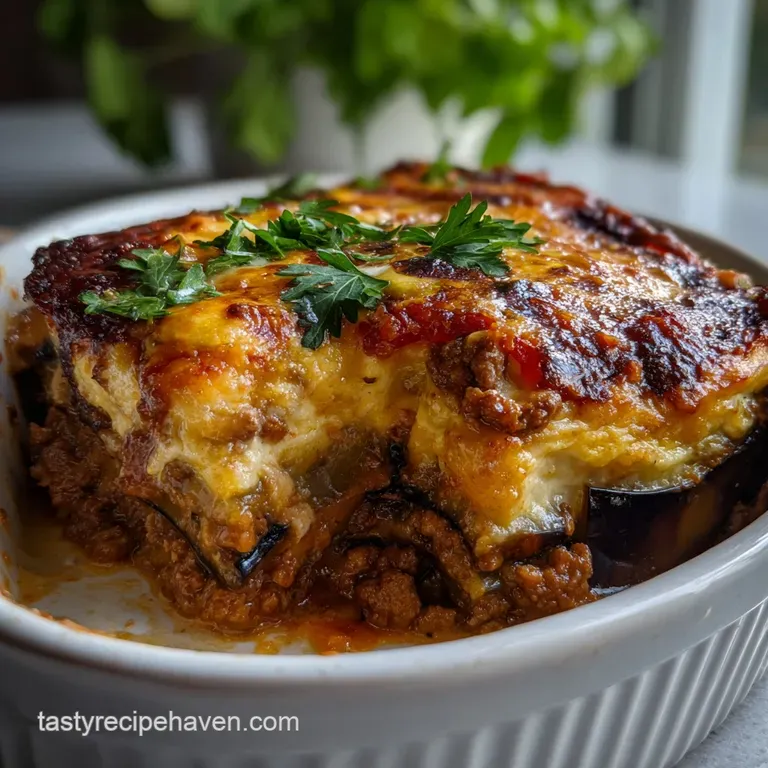 Greek Dinner Recipes: Authentic Moussaka Bake presentation