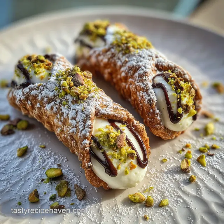 Elegant cannoli plated with chocolate shavings and candied orange peel. Creamy, sweet filling peeks from the crisp shell.