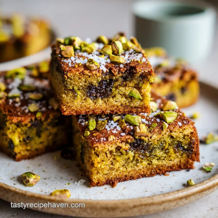 Brown Butter Dubai Pistachio Cookie Bars