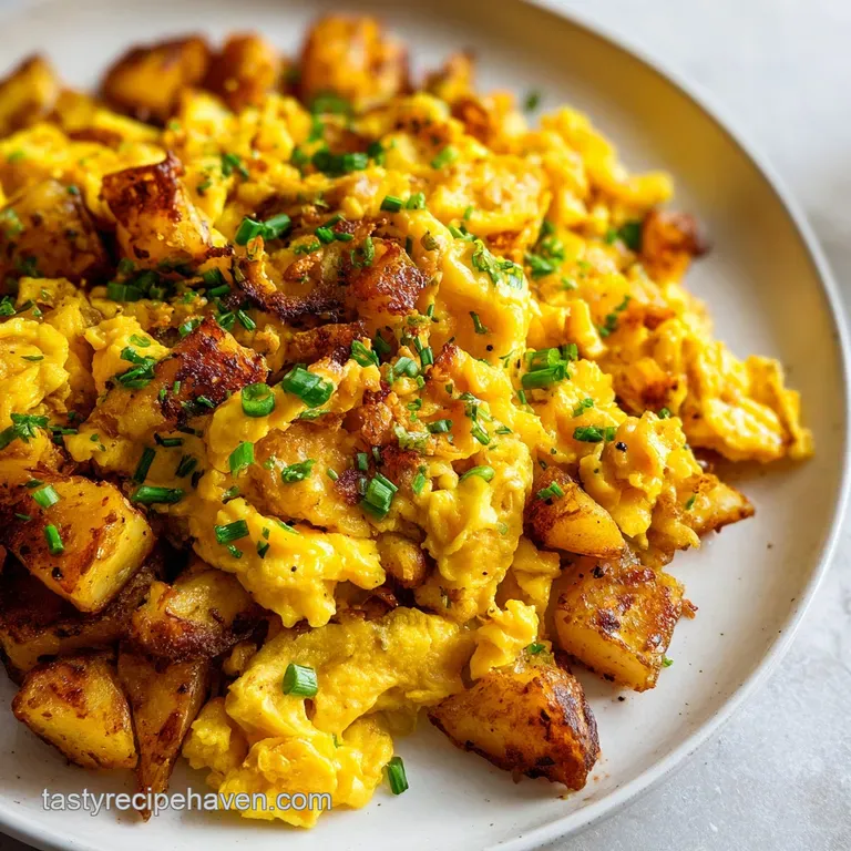 Chorizo Potato Breakfast Skillet with Scrambled Eggs