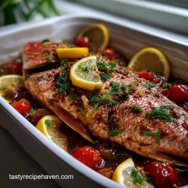 Baked Red Snapper: Mediterranean Sheet Pan Glory presentation
