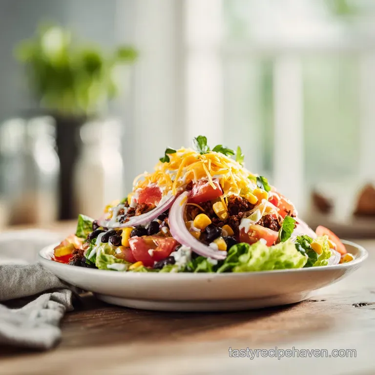 A bright Southwest salad artfully arranged; greens, grilled corn, black beans topped with a creamy, smoky orange chipotle ...