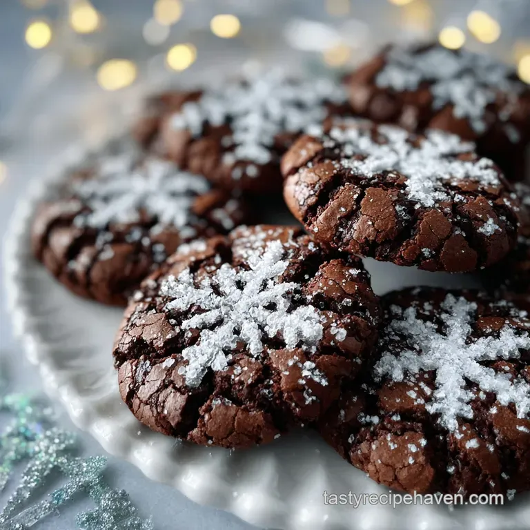 Chocolate Christmas Cookies with Crinkle Crust