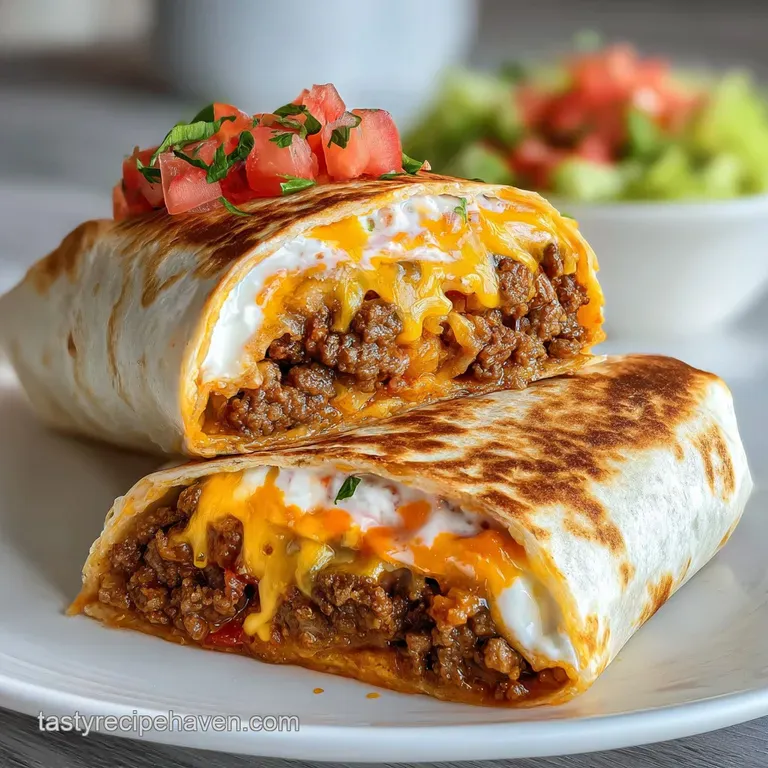 Grilled Cheese Burrito Taco Bell Copycat Recipe with Seasoned Beef