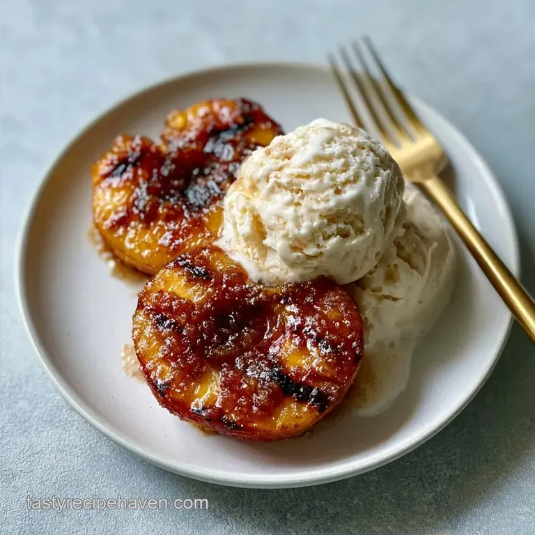Caramelized Grilled Peaches With Ice Cream