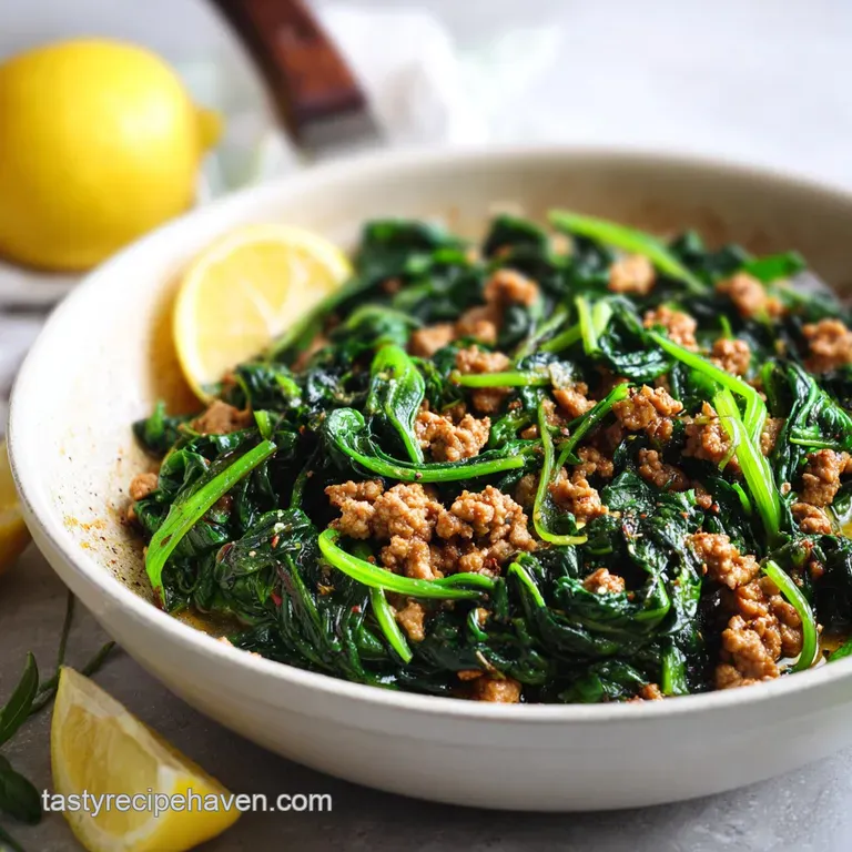 Ground Turkey Recipe Idea Delicious & Healthy Meal with Saut&eacute;ed Spinach