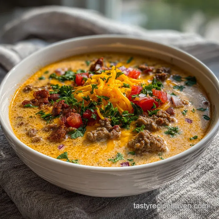 Keto Cheeseburger Soup: Velvety and Rich