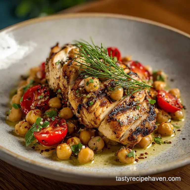 Mediterranean Meal with Grilled Chicken and Chickpeas