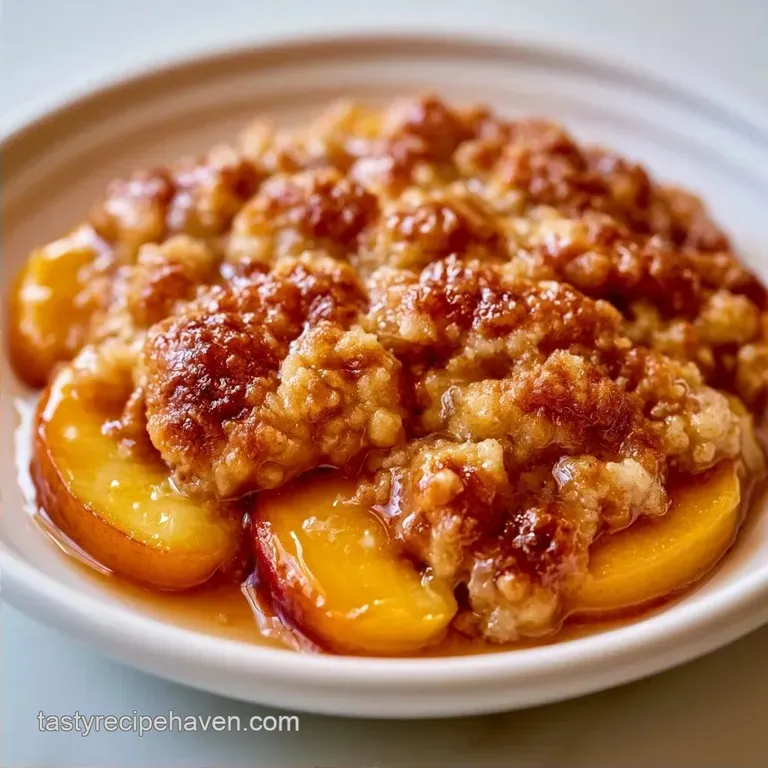 Simple Melted Butter Peach Dessert: Golden Brown