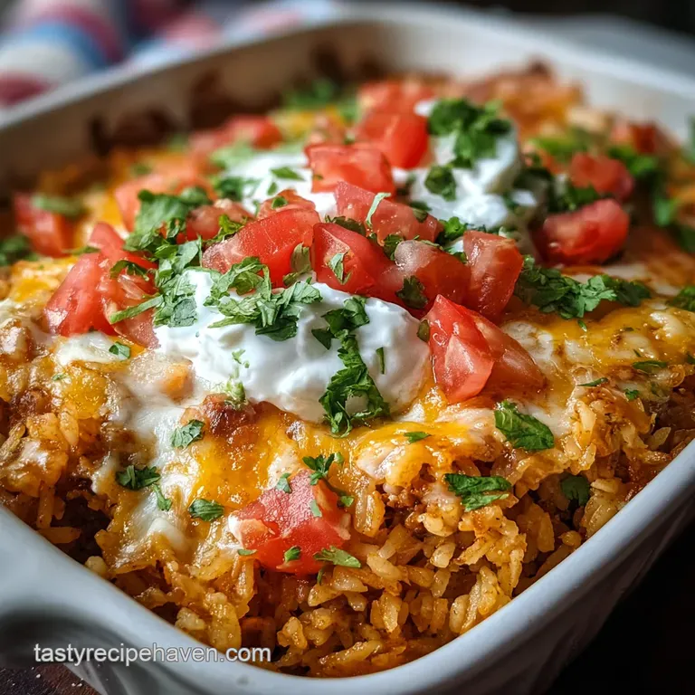 Mexican Rice Casserole with Ground Beef