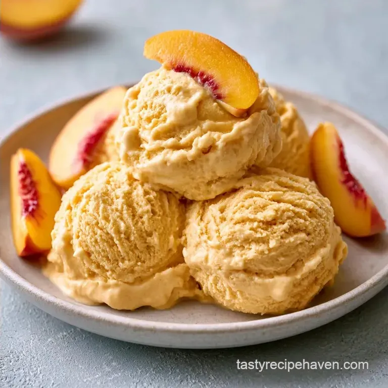 Homemade Peach Ice Cream with Fresh Peaches