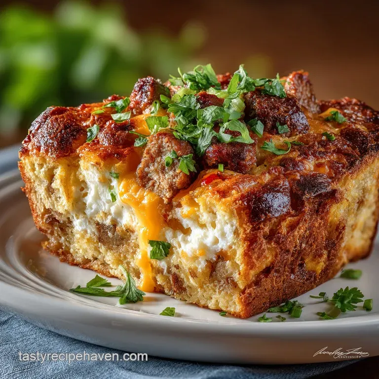 Breakfast Casserole: Ultimate Overnight Sausage Bake presentation