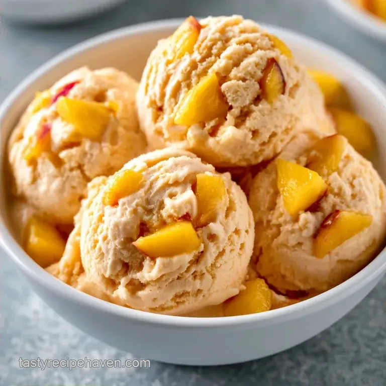 Peach Vanilla Ice Cream with Fresh Peaches