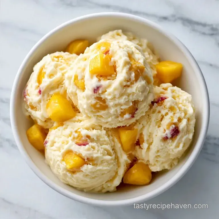 Simple Peaches Cream Ice Cream with Condensed Milk