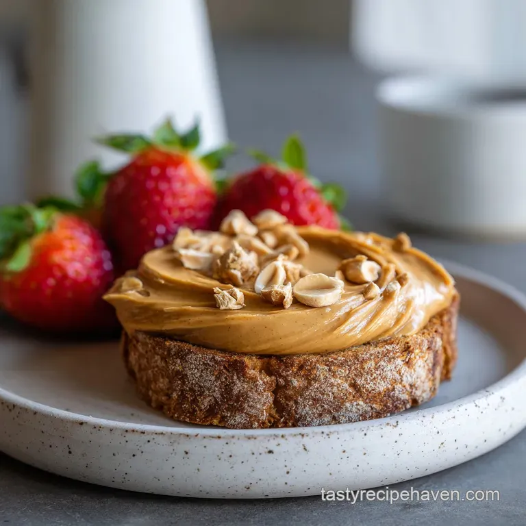 Three glistening peanut butter balls, rolled in oats, stacked neatly on a small white plate. Soft, warm light highlighting...